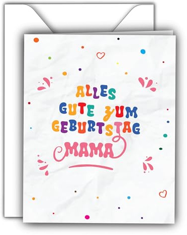Edition Colibri Geburtstagskarte für Mama – Glückwunschkarte mit Umschlag, Happy Birthday Karte, Konfetti-Motiv, A6
