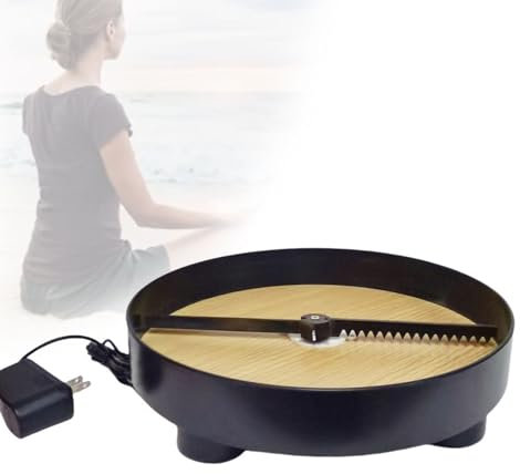 BDJSN 11.8inch Electric Meditation Sand Tray, Portable Automatic Garden Zen Self Rotating Sandscrape Tray, Mindfulness Meditation Stress Relied Therapy Sand Tray