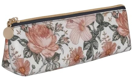 SKKNT Astuccio per cosmetici con stampa Torre Eiffel, grande capacità, design triangolare, portapenne con cerniera per strumenti di scrittura