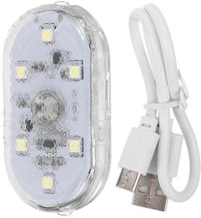 Amosfun Luz Led Táctil para Coche Iluminación Interior USB Recargable Luz De para Automóvil Decoración Led para Dormitorio para Viajes