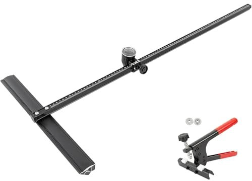 Yidubid 90cm Cortador Manual De Azulejos, En Forma De T Manual Cerámica Cortador De Suelos con 2 Cuchillas De Corte Y Alicates Divisores Cortadora para Porcelana Vidrio Black,1