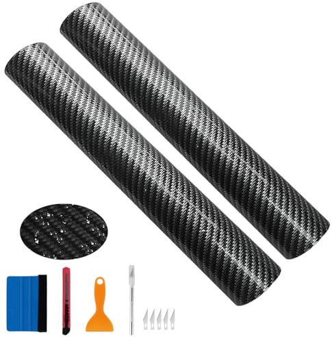 AKOLAFE 2 Stück 6D Carbon Folie Auto 400 x 30cm Autofolie Carbon Schwarz Carbon Folie Matt Auto Schutzfolie Carbon Autofolie Selbstklebend mit Werkzeug für Kraftfahrzeug Motorrad