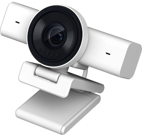 Razer Kiyo V2 X Streaming Webcam: 1440p 60 FPS - Auto Focus - Built-in Microphone - Wide Angle Lense - Integrated Privacy Shutter - Works with OBS, Xsplit, Streamlabs, Discord, Zoom, Teams - White