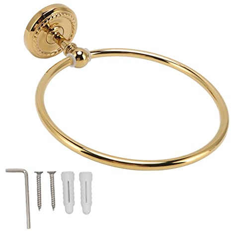 Kleiderstange Wand, Towel Ring Golden, 150mm, Kupfer & Edelstahl - Praktisch, Korrosionsbeständig, Ideal für Badezimmer & WC