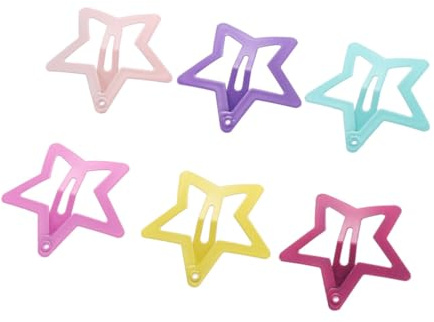 IWOWHERO 6pair Five-pointed Star Hairpin Spray Paint Per Pack Star Hair Clips for Girls for Birthday Parties Hair Barrettes for Boys and Girls