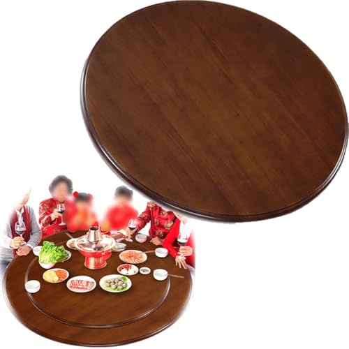 KGPGNYMYHA Plateau Tournant pour Table À Manger en Bois Massif Lazy Susan 40-120cm Plateau Tournant en Bois, Plateau De Service Pivotant À 360°, Plateau Tournant De Cuisine(70 cm (27 in))