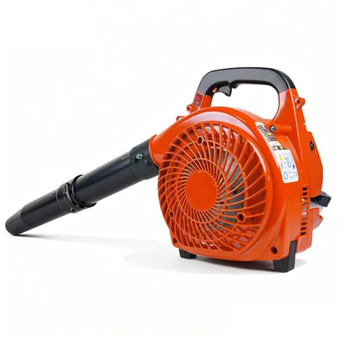 Potente soplador de hojas de gasolina, soplador manual de hojas de 2 tiempos, 28 CC, 290 km/h, alta velocidad de aire, volumen de flujo de aire 13,88 m³/min para el cuidado del césped, la nieve y el