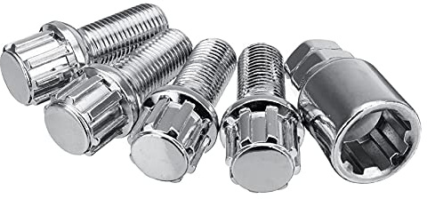 Bulloni Antifurto per Ruote,Bulloni Ruota 5pcs / Set Bulloni Di Serratura A Rotella In Acciaio M14 X 1,5 Mm Locking Radius Security Lug Dadi Uso Adatto for VW