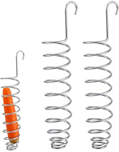 2 Pack Millet Spray Holder for Parrots, Parakeet Treat Sticks Feeder, Natural Millet Treats Stiks Bars for Birds, Includes Cuttlebone and Calcium Block for Healthy Chewing and Play, Silver
