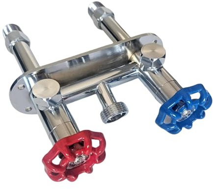 Ronyme Robinet extérieur de 10 cm (4 Pouces) avec Alimentation en Eau Chaude et Froide, Facile à Installer, borne d'incendie Murale.
