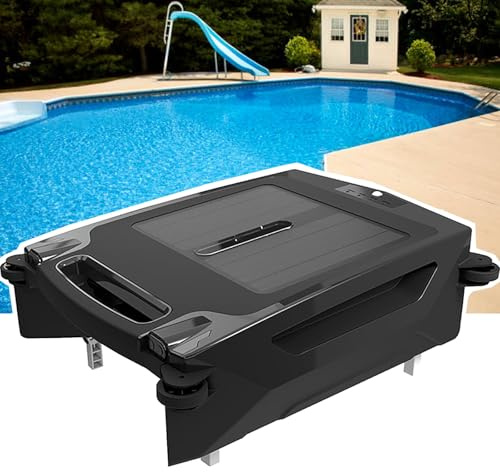 Robot Skimmer de piscina con panel solar, dispositivo automático de limpieza de piscina, opciones de carga dual, skimmer robótico eficiente para piscinas limpias