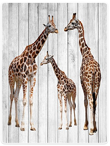 YISUMEI Blanket 125 x 200 cm Cuddly Blankets Soft Flannel Soft Fleece Blanket Bed Throw Giraffe Wood Grain