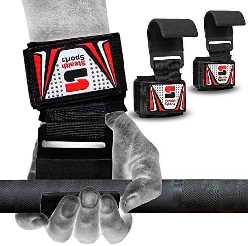 Gewichtheberhaken-Gurte, rutschfeste, gummibeschichtete, 8 mm dicke, gepolsterte Neopren-Gewichtheber-Handgelenkbandagen, Unterstützung für Übungen im Fitnessstudio, Training, Powerlifting, Klimmzüge