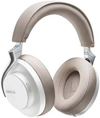 Shure AONIC 50 Wireless Noise Cancelling Headphones, Premium Studio-Quality Sound, Bluetooth 5 Wireless Technology, Comfort Fit Over Ear, 20 Hours Battery Life, Fingertip Controls - White