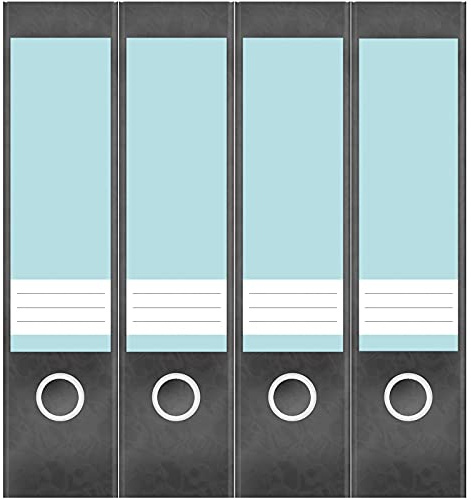 Etiketten für Ordner | Türkis 6 | 4 breite Aufkleber für Ordnerrücken | Selbstklebende Design Ordneretiketten Rückenschilder
