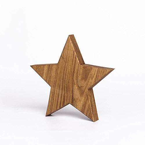 Holzstern (Eiche 30cm) handgefertigt in Bayern | Stern aus Holz zum Hinstellen Advent & Weihnachtsdeko