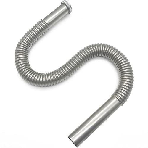 Bontannd 1 Stück Edelstahl Siphon Flexible Dn30 Sinkt Wegfall Set Sinken Ablaufschlauch 80 cm Für Badezimmer Ablaufzubehör, Silber-