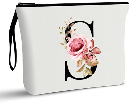 Vavabox A-Z Personalisierte Kosmetiktasche-Geburtstagsgeschenke für Frauen, Mütter, Beste Freundinnen und Brautjungfern (S) | Geburtstagsgeschenke für Frauen, Mutter, Geschenke für beste Freundin, Braut, Kosmetiktasche
