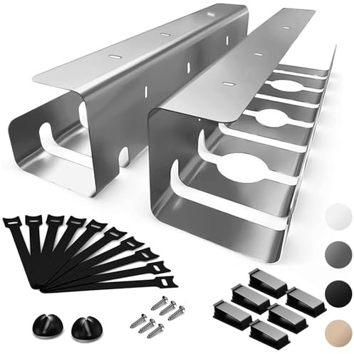 Oududianzi 2 Piezas Bandeja Organizador Cables Escritorio, Bandeja para Cables, Bandejas de Gestión de Cables, Soporta 5kg - Mantener los Cables ordenados, Soporte de Cables para Hogar u Oficina