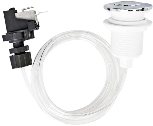 Hot Tub Air Switch 16A On Off Push Air Button Switch for Jetted Whirlpool Jet Bath Tub Spa Air Switch Air Activated Switch Button for Sink Top Garbage Disposal Part (1 Set, Polished Silver)