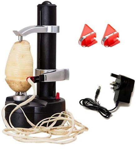 Pelador De Patatas Eléctrico, Pelador Eléctrico Para Patatas Y Frutas, [1 Adaptador 2 Cuchillas Adicionales] - Pelador De Manzanas Eléctrico Pelador De Frutas Herramienta De Pelado De Cocina De