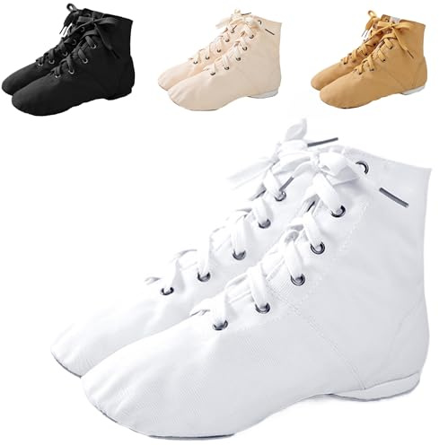 Chaussures De Danse Chaussure de Ballet Boot Semelle Souple Yoga Gymnastique Split Plate Ballet Doux Toile Chaussons pour Hommes Femmes Little Kid Lacets Filles Canvas Jazz Dance Bottes