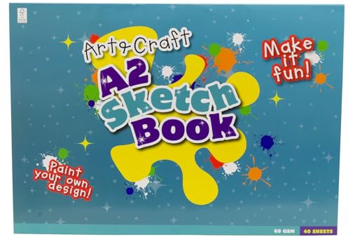 Carousel Home Skizzenbuch für Kinder, A2, Künstler-Skizzenblock, mit 40 Blatt, A2-Zeichenpapierblock, 60 g/m², weißes Zeichenpapier, extra großes Skizzenbuch, 59 x 42 cm