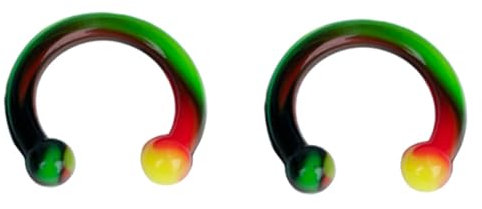 Epinki Piercing Schmuck, 2er Flesh Tunnel Set Formen, Silikon 6mm Tunnel Dehnstab Bunt Ohrringe Bunt U