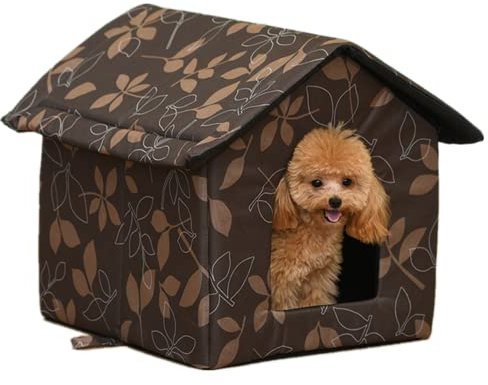MUYYIKA Casa para Gatos Exterior, Cueva Aislada Resistente al Invierno, Impermeable, Plegable para Gatos Pequeños