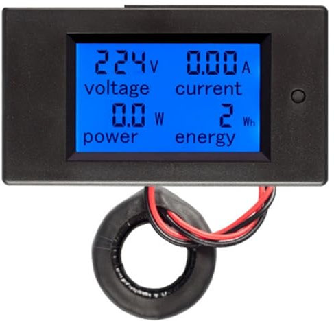 Voltímetro Digital con pantalla LED, amperímetro, vatímetro, medidor de energía de 12V, 24V, 110V y 220V, CA 80-260V CC 6,5-100V, 20A, 100A(DC 20A Meter)
