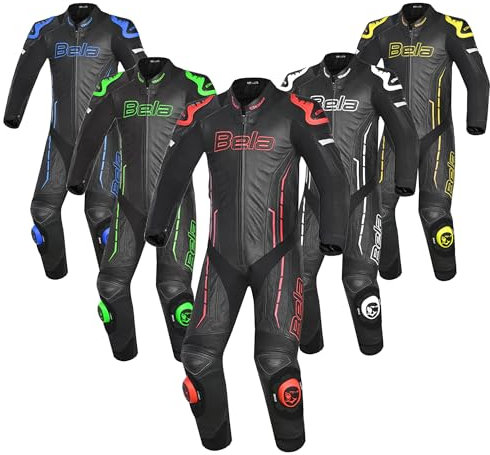 MAXIMO-MOTO Motorbike suit for men Motorcycle 1PC suit Motorbike Protective Clothing for Men (Black/Red, 46/3XL)