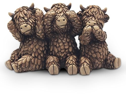 Lesser & Pavey Hughie Highland Cows Figurines Statues For Home Decor | Ideal Ornaments Friendship Gifts For Women & Men | Lovely Table Centerpiece & Living Room Accessories, Brown