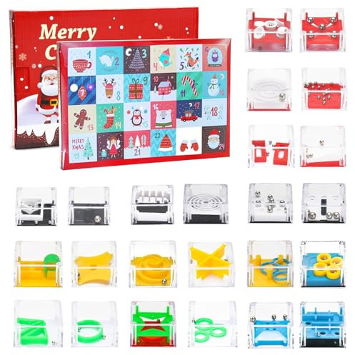 Calendario de Adviento 2024,Calendario de Cuenta Regresiva de Navidad,Juego de Paciencia,Christmas Calendario Adviento Regalo para Niños y Niñas,Hombres Navidad Cuenta Atrás Calendarios