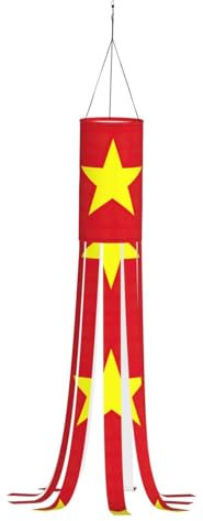 WCXTHGFA Windsack mit vietnamesischer Flagge, vielseitig, charmante Outdoor-Dekoration für Herbst, Erntedankfest, Winter