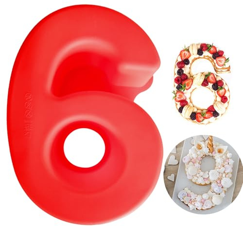 BEKKLPOU Große Silikon Anzahl 6/9 Kuchenform Backen, Zahlen Backform Kuchenform Antihaftend Backform Zahlen, für Kindergeburtstag Hochzeit Jubiläum Geburtstagstorte
