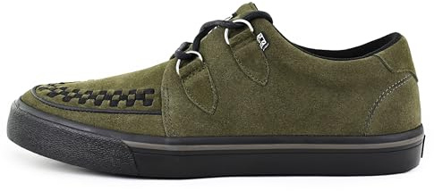 T.U.K. Creeper Sneakers para Hombre y Mujer – Zapatos con Cordones de Piel y Ante con Plantilla de Espuma Viscoelástica – Estilo Punk, Gótico, Rockabilly y Alternativo