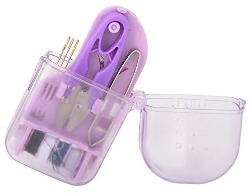 lvifloae Tragbares Nähset, Nähset-Box, Mini-Macaron-Farbe, Kunststoff-Nähwerkzeugkasten, Nadelschere, tragbares kleines Notfall-Nähset für Zuhause, Reisende, Hotel (Kunststoff 2)