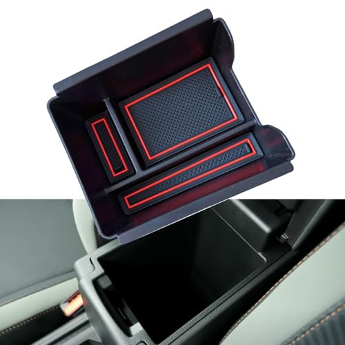 Z.MYUKI】Duster 3 Mittelkonsole Ablagefach für Dacia Duster 3 2024-2025 2026 Zubehör Armlehne Aufbewahrungsbox Organizer (Ohne Handbremse, Rot)