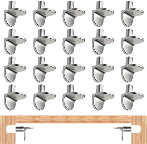 20 Pcs L-Shaped Shelf Support Pegs – Metal Brackets for Cabinets & Bookcases – Sturdy Shelf Supports for Furniture, Cupboards, Wardrobes – Anti-Rust Finish, Reliable Load Capacity