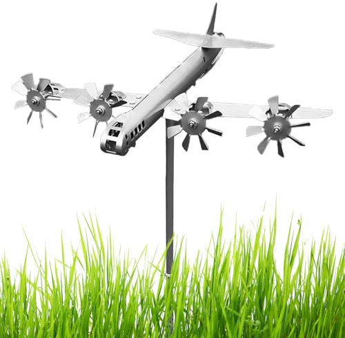 Girouette d'avion, Spinner À Vent d'avion | Ornements De Jardin Artisanaux en Métal - Girouettes d'avion Faites À La Main, Décor De Moulin À Vent, Girouettes D'extérieur pour Les Amateurs De Vol