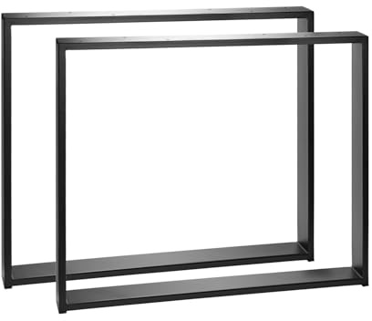 INDUSTRIAL IRON OAK Tischbeine 2er-Set – Rechteckige Metallbeine 72 cm hoch – Tischgestell aus Stahl, pulverbeschichtet – Schwarz, für Esstisch, Schreibtisch, DIY-Projekte (60–100 cm Breite) (72x90)