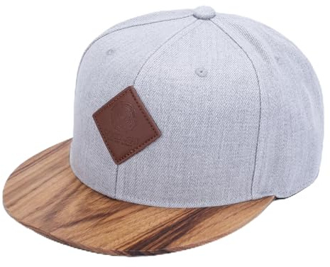 woodwear® Timberline Snapback Grey Timber – Premium Cap mit Echtholz-Schirm aus Walnuss, verstellbar, Unisex Basecap, Streetwear & Outdoor