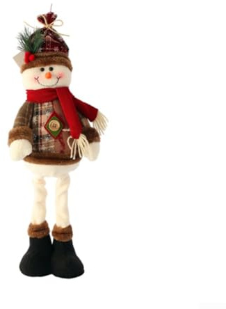 Figurines de Noël comprenant bonhomme de neige, renne et Père Noël pour décoration de vacances festive (Le bonhomme de neige)