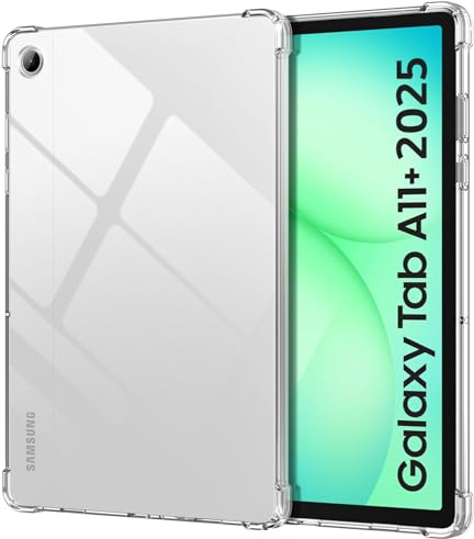 MoKo Case for Samsung Galaxy Tab A11+ 11'' 2025 (SM-X230/SM-X236/SM-X238), Ultra Slim Soft Flexible Transparent TPU Skin Bumper Back Cover Shell for Samsung Galaxy Tab A11+ 2025, Clear