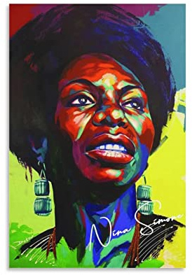 WQBYDS Leinwand Wandkunst Malerei 30 * 50cm Senza Cornice Nina Simone Poster murales per adolescenti per soggiorni bagni
