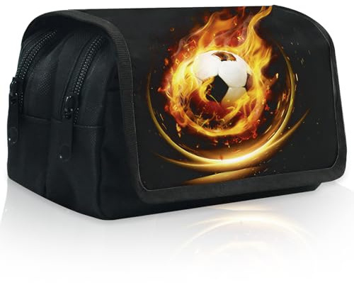 Leseogye Federmäppchen Fussball, Federmappe Fussball mit Fächern, Jungen Mäppchen Großes, Fußball-Federmäppchen Jungen Schulmäppchen für Schule, Büro, Studenten