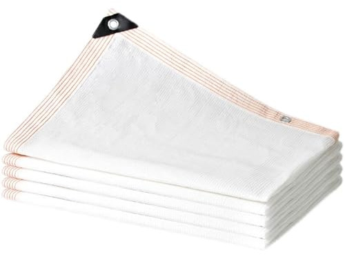 70% White Shade Cloth - Breathable Mesh Tarpaulin with Grommets for Greenhouse Pergola and Chicken Coop - 6x8m (20x26ft) Perfect for Plant Growing and Outdoor Use