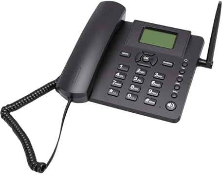 Tonysa GSM-Tischtelefon mit Zwei SIM-Karten, Kabelloses Festnetz-Heimtelefon, 1200 MAh und UKW-Radio, Schnurloses Backup-Telefon für Ländliche Gebiete, Bauernhof, Büro, Notfalleinsatz