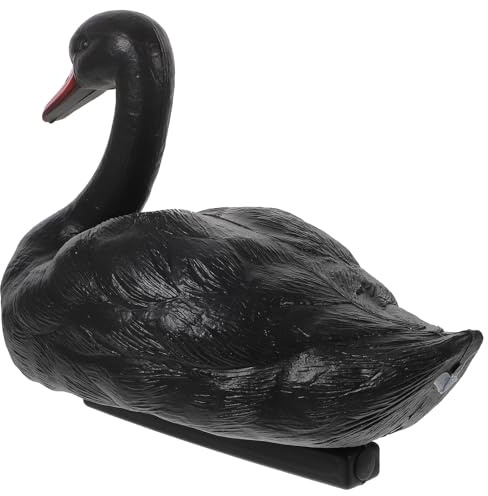 PHENOFICE Realistic Floating Swan Figurine for Garden Decoration Made of Sturdy Pe Material, Black Simulation Swan Statue for Pond and Outdoor Water Decoration