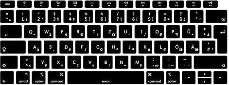 MiNGFi Silikon Deutsche QWERTZ Tastaturschutz für MacBook Air 13 (A1932, 2018–2019) EU/ISO Tastaturlayout - Schwarz